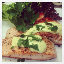 Salmon Fillets with a Creamy Lemon Dressing