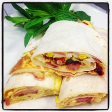 Spanish Omelette Wrap with fresh Sweet Corn