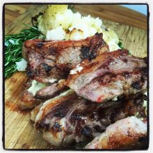 Garlic Lamb Steaks & Rosemary Crushed Potatoes