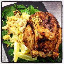Lemon Infused Roast Chicken with Cous Cous Stuffing