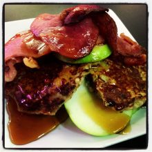 Apple & Oat Pancakes with Bacon